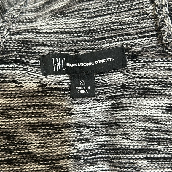 INC MENS MARLED HODDIE POLL OVER SWEATER LONG SLEEVE GREY UNISEX SIZE XL - Picture 8 of 10